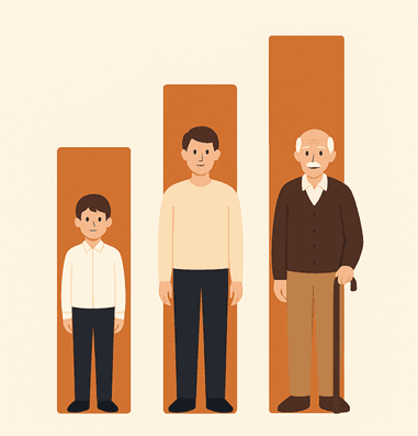 탁상 달력과 펜, 시간과 나이를 상징하는 이미지