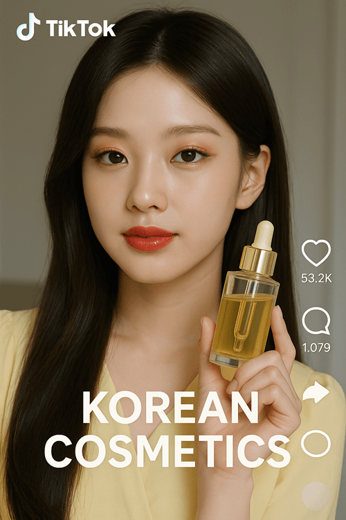 K-beauty influencer sharing skincare routine on TikTok