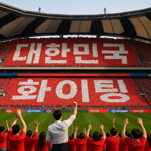 Crowd cheering 'Fighting!'