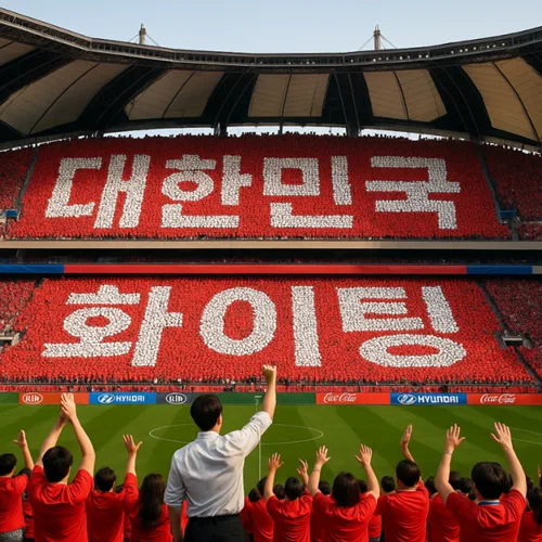 Crowd cheering 'Fighting!'