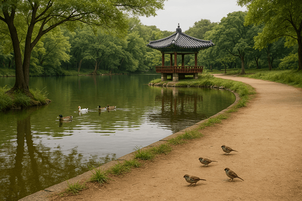 Seoul park walkway for light recovery walks
