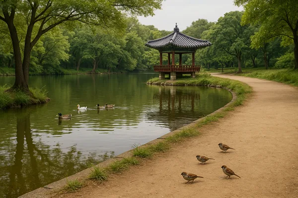 Seoul park walkway for light recovery walks