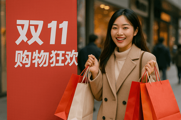 China Singles Day e-commerce sale banners on 11/11