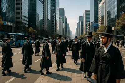 Why do Koreans all wear black in winter?